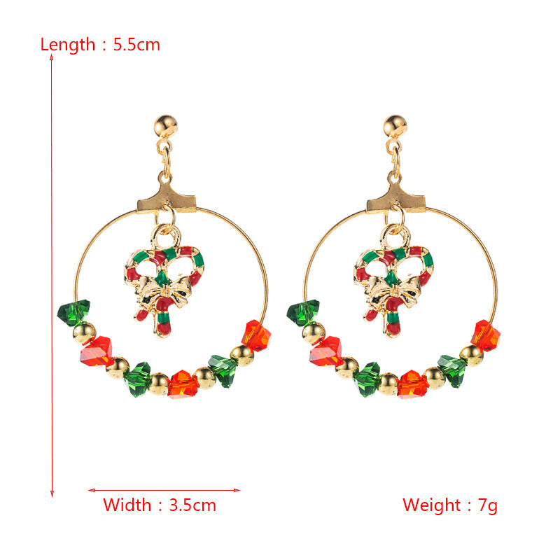 Creative Christmas Tree Bow Pendant  Earrings