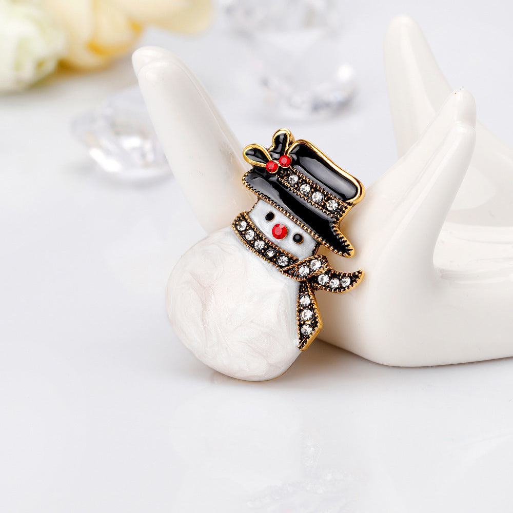 Christmas snowman brooch