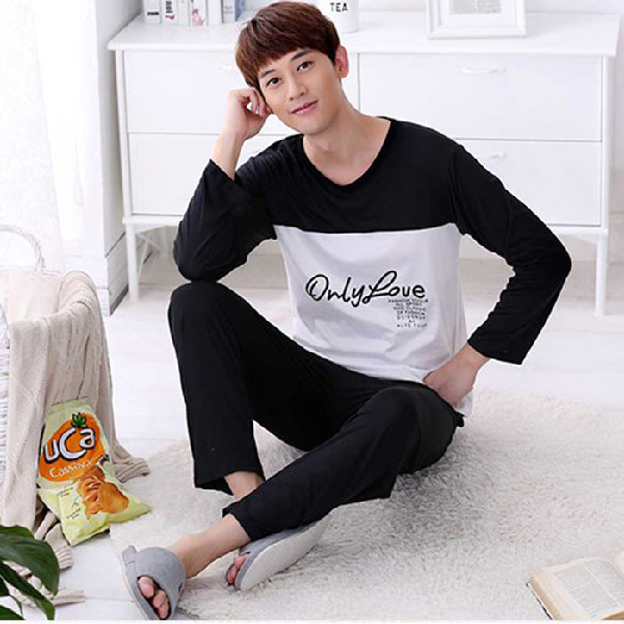 Loose Casual Long Sleeves Trousers Men's Pajamas Homewear