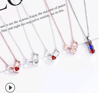 Life lock love sterling silver S925 rotary lock necklace creative necklace