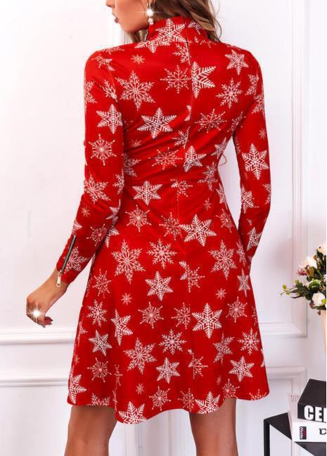 Women's Christmas Print Slim Dress
