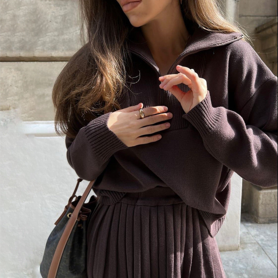 Ladies New Pleated Skirt Fashion Personalized Set