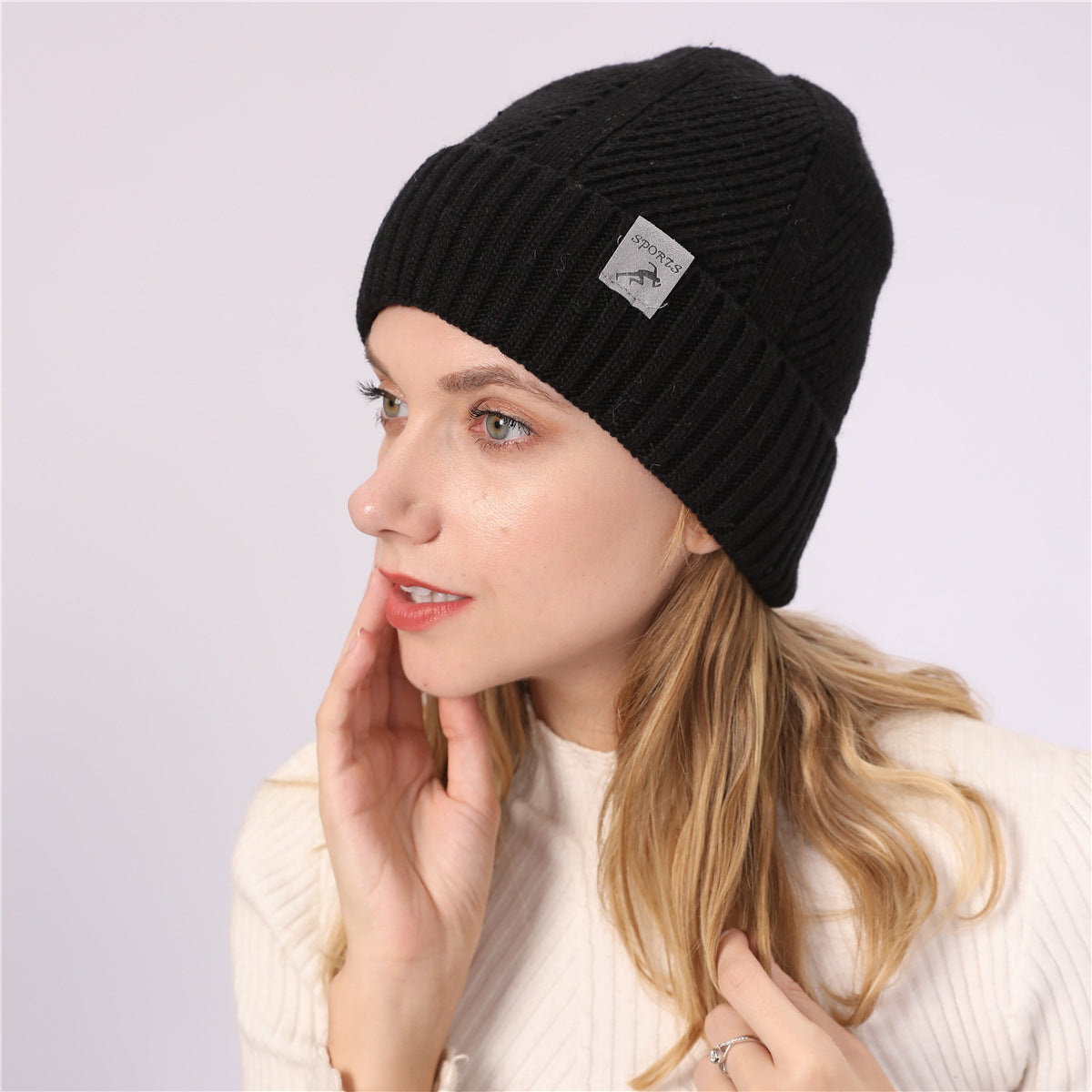 Curled and velvet hat