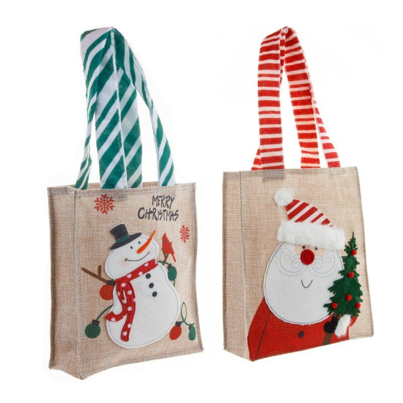 Christmas Hand-held Linen Gift Bag