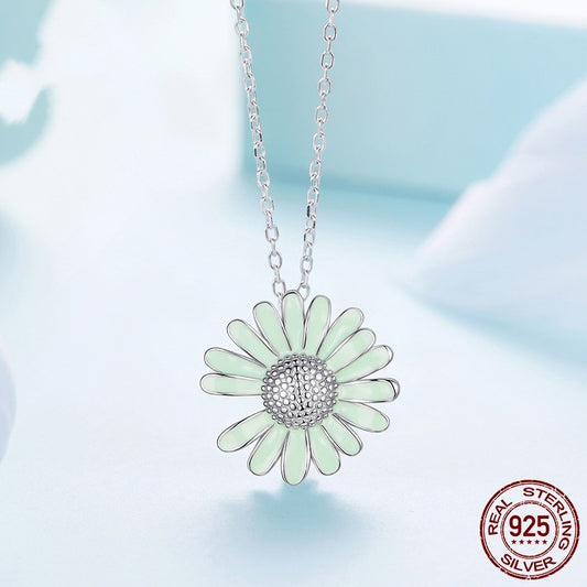 Green Necklace Women's S925 Sterling Silver Necklace
