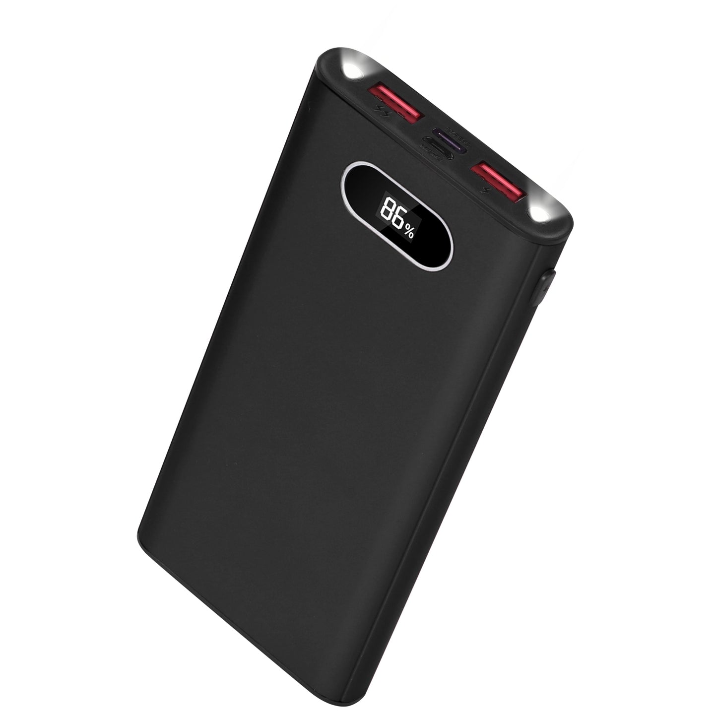 Green-Black-Red Color Options -- 1Pc 20000Mah Power Bank Portable Charger External Battery Pack 22.5W Super Fast Charging With LED Display Flashlight Fit For IOS Phone