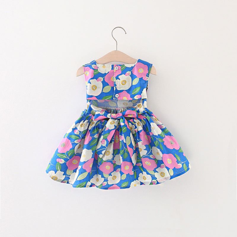 Girls' Fashion Summer Flower Sleeveless Dress