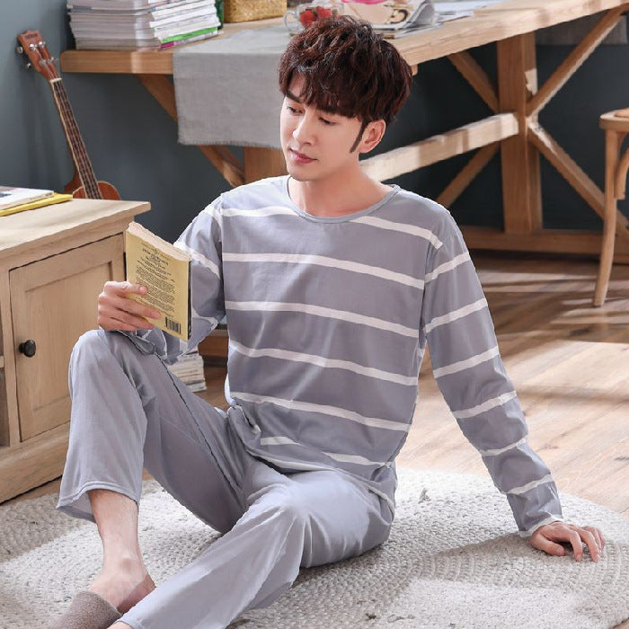 Loose Casual Long Sleeves Trousers Men's Pajamas Homewear