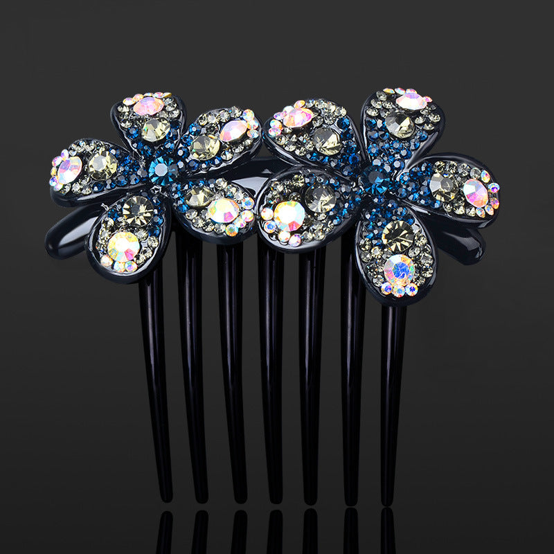 Hair accessories diamond and flower comb