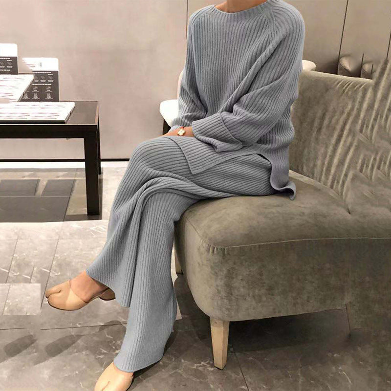 Knit Casual Two-piece Knitted Sweater