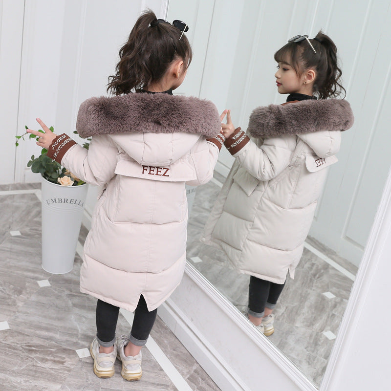 Fashion Solid Color Girls Down Padded Jacket