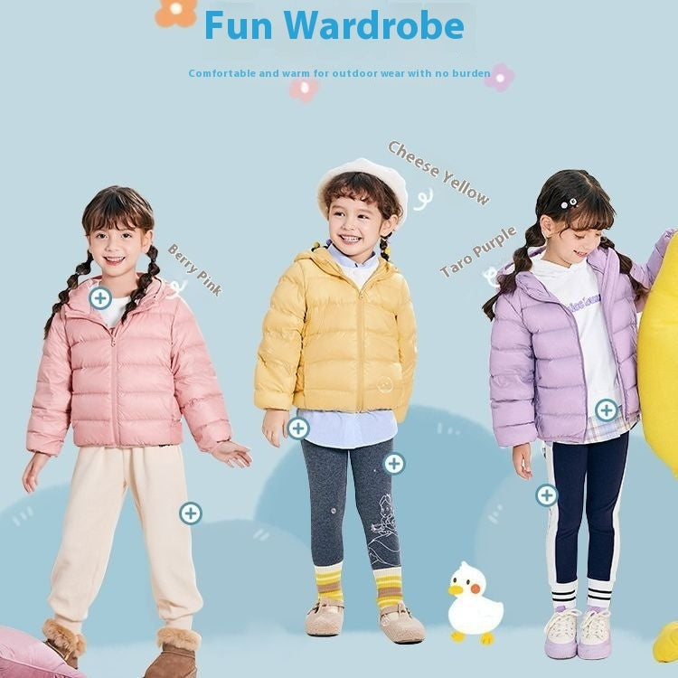 New Boys And Girls Hooded Down Jacket