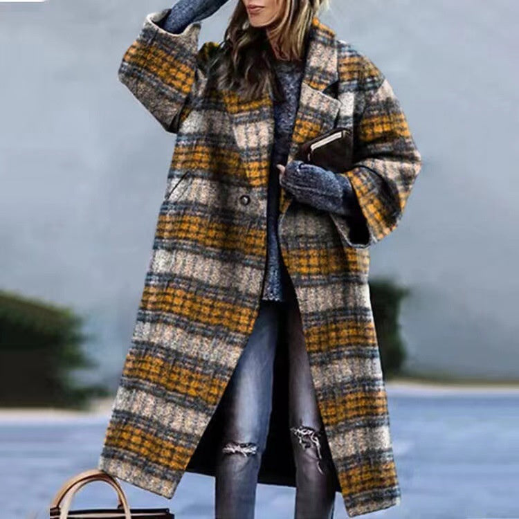Coat Print Dragon And Phoenix Woolen