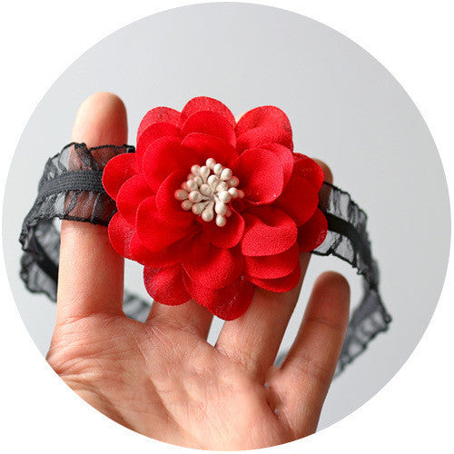 Baby hair with double lace flowers