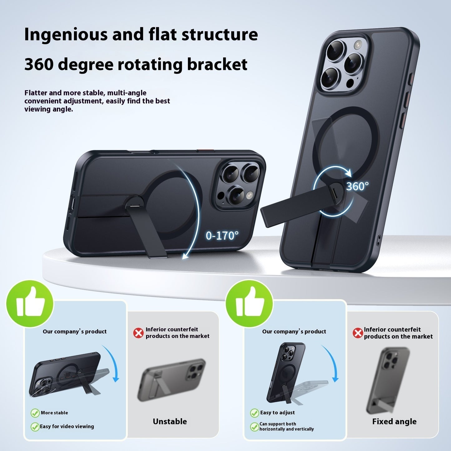 Magnetic Wireless Charger 16Promax Hidden Bracket Phone Case