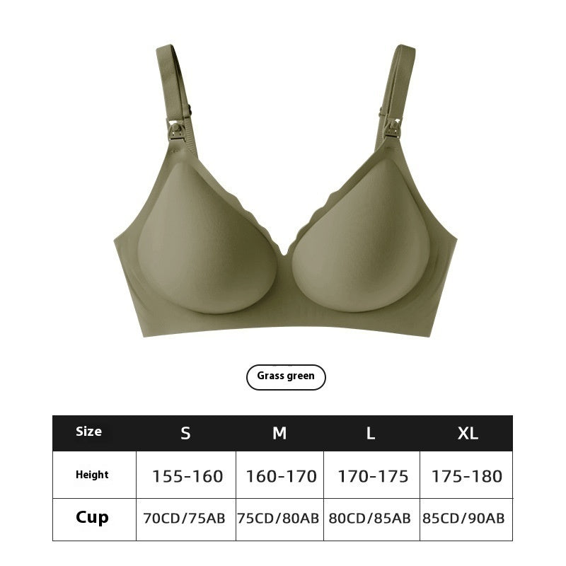 Jelly Glue Soft Support Thin Wireless One-piece Fixed Cup Nursing Underwear
