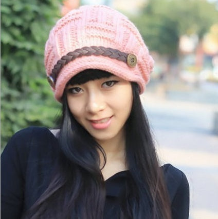 Women's Fashion Braided Autumn Winter Warm Baggy Beanie knitted hat crocheted hat 989D