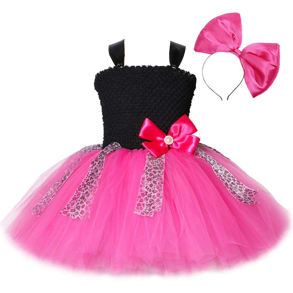 Girls' Handmade Mesh Princess Dress Suit