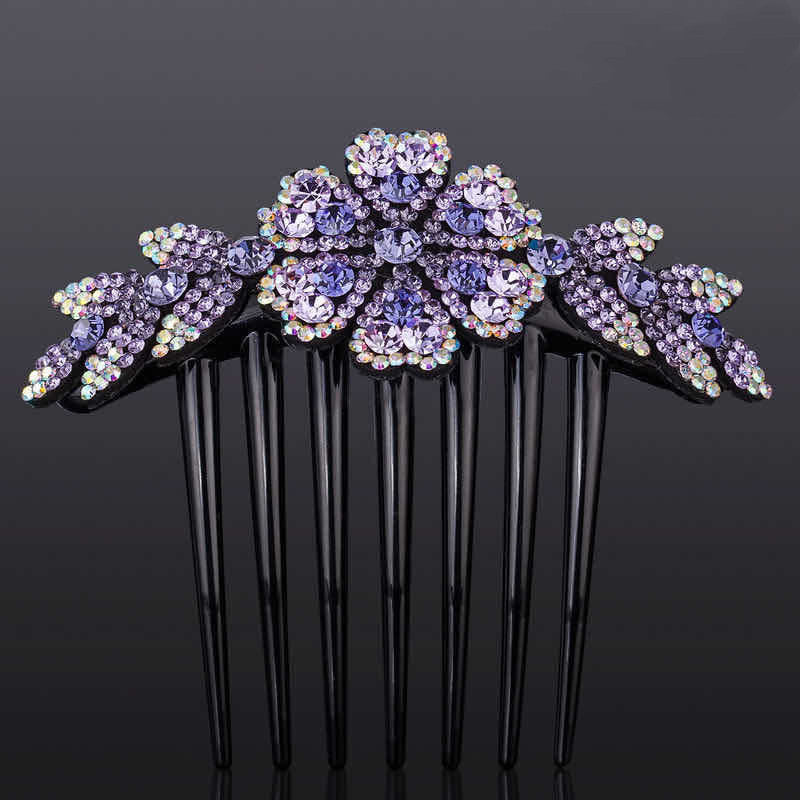 Hair accessories diamond and flower comb