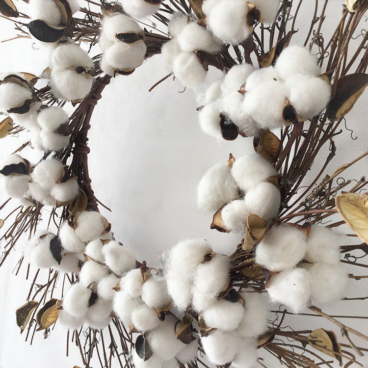 Cotton twig Christmas wreath