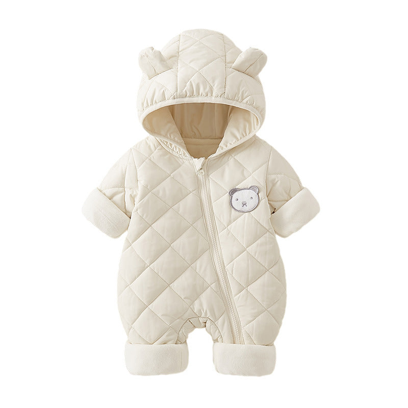 Autumn And Winter Thickening Baby Jumpsuit Romper Cotton-padded Clothes Warm