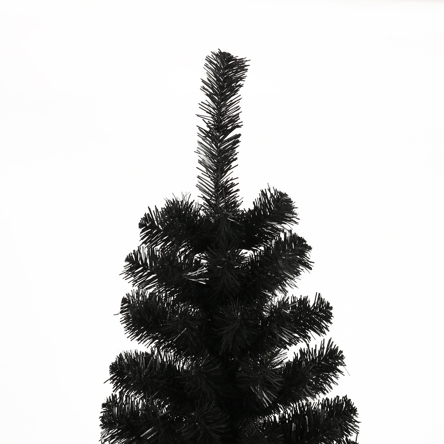 7.5 Ft. Black Slender Artificial Christmas Tree Including Collapsible Metal Stand