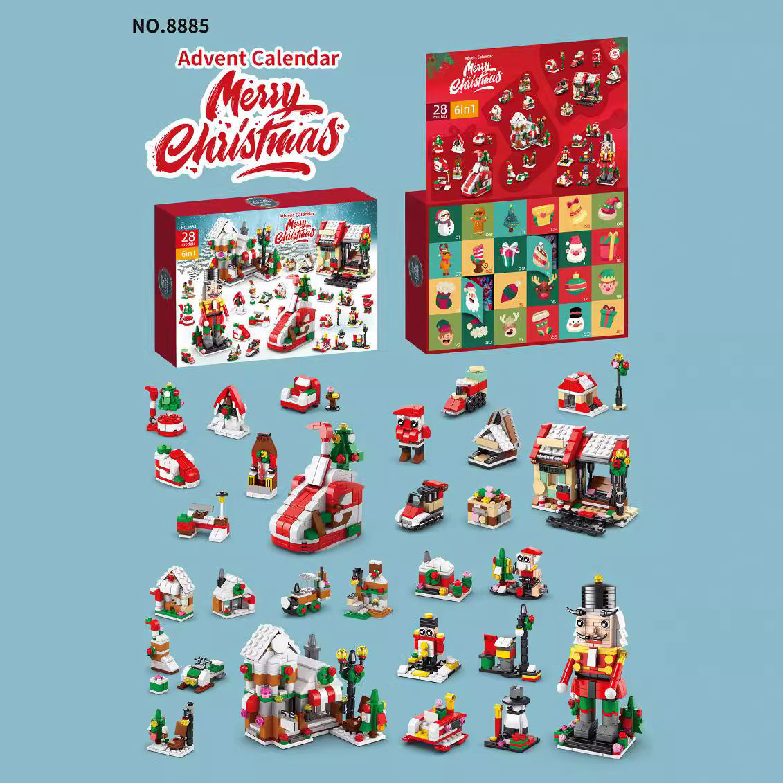 Engineering Fire Truck 12-in-1 Building Blocks Infauna DIY Christmas Countdown Hand Tear Calendar