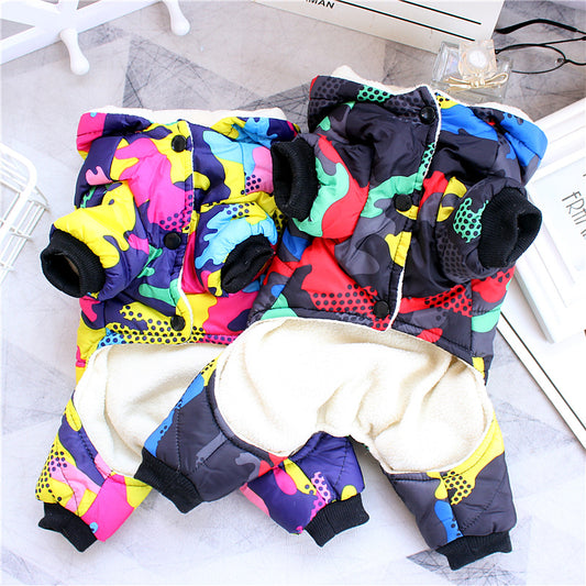 Winter VIP pet four-legged windproof down jacket