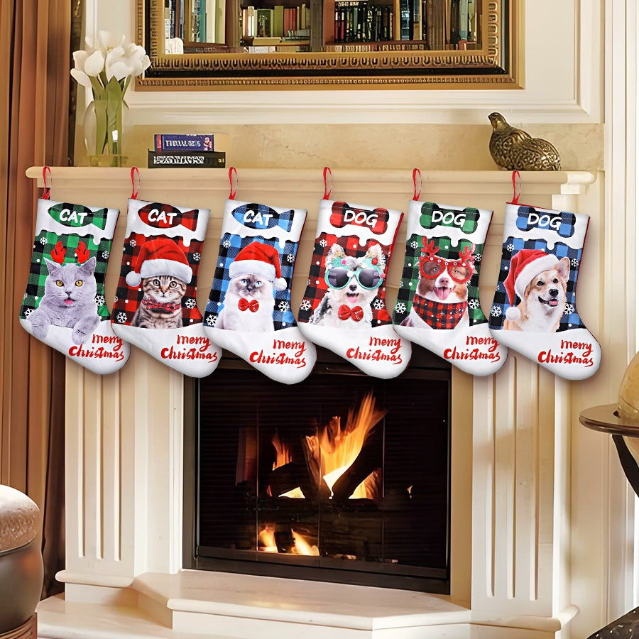 Printed Puppy Cat Christmas Decoration And Layout Supplies