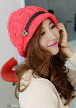 Women's Fashion Braided Autumn Winter Warm Baggy Beanie knitted hat crocheted hat 989D
