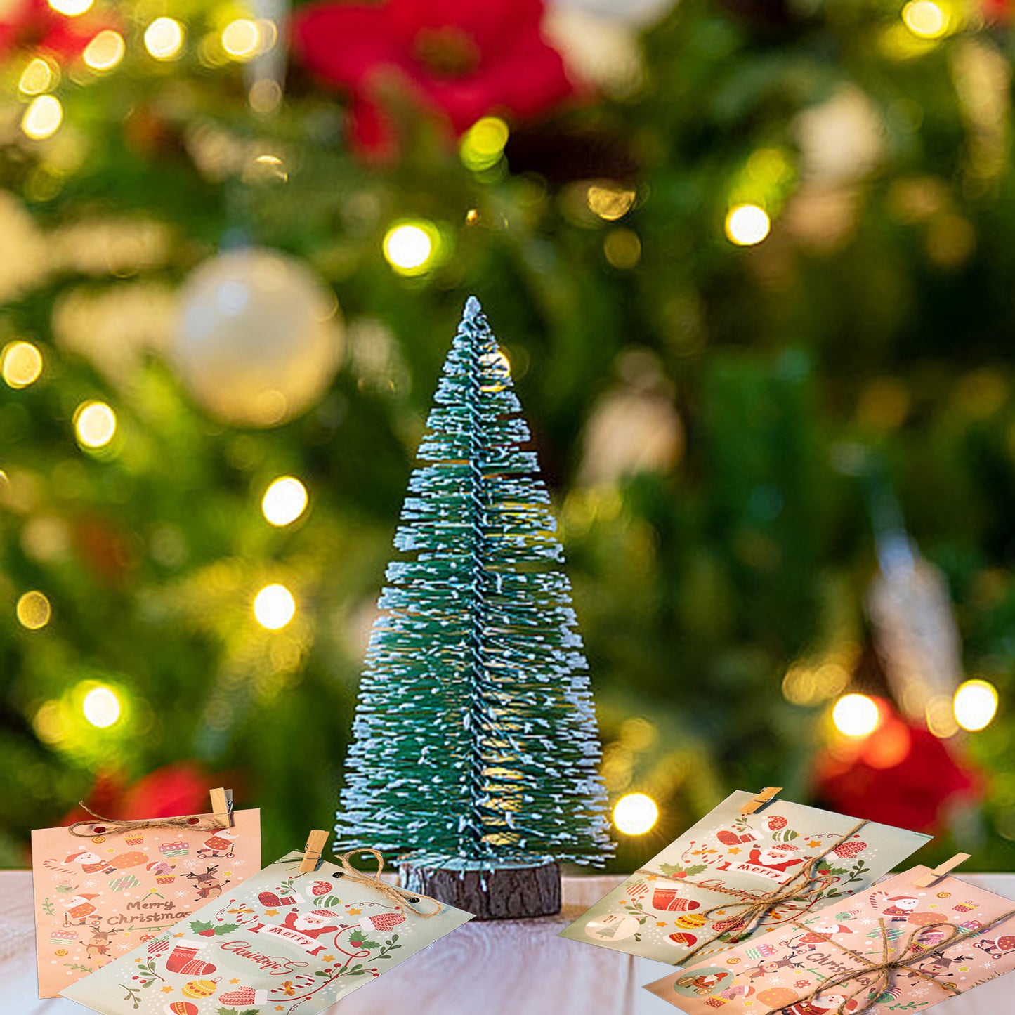 48 Pack Christmas Advent Calendar Bags Kit Envelope Shape Paper Gift Bags With Advent Numbers Stickers Clips And Rope Santa Claus Snowman Pattern Goodie Candy Treat Bags For Xmas Party Tree Decoration