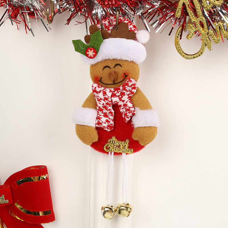 Cartoon Santa Claus Elk Ornaments Christmas Tree Bell Backpack Mobile Phone Pendant
