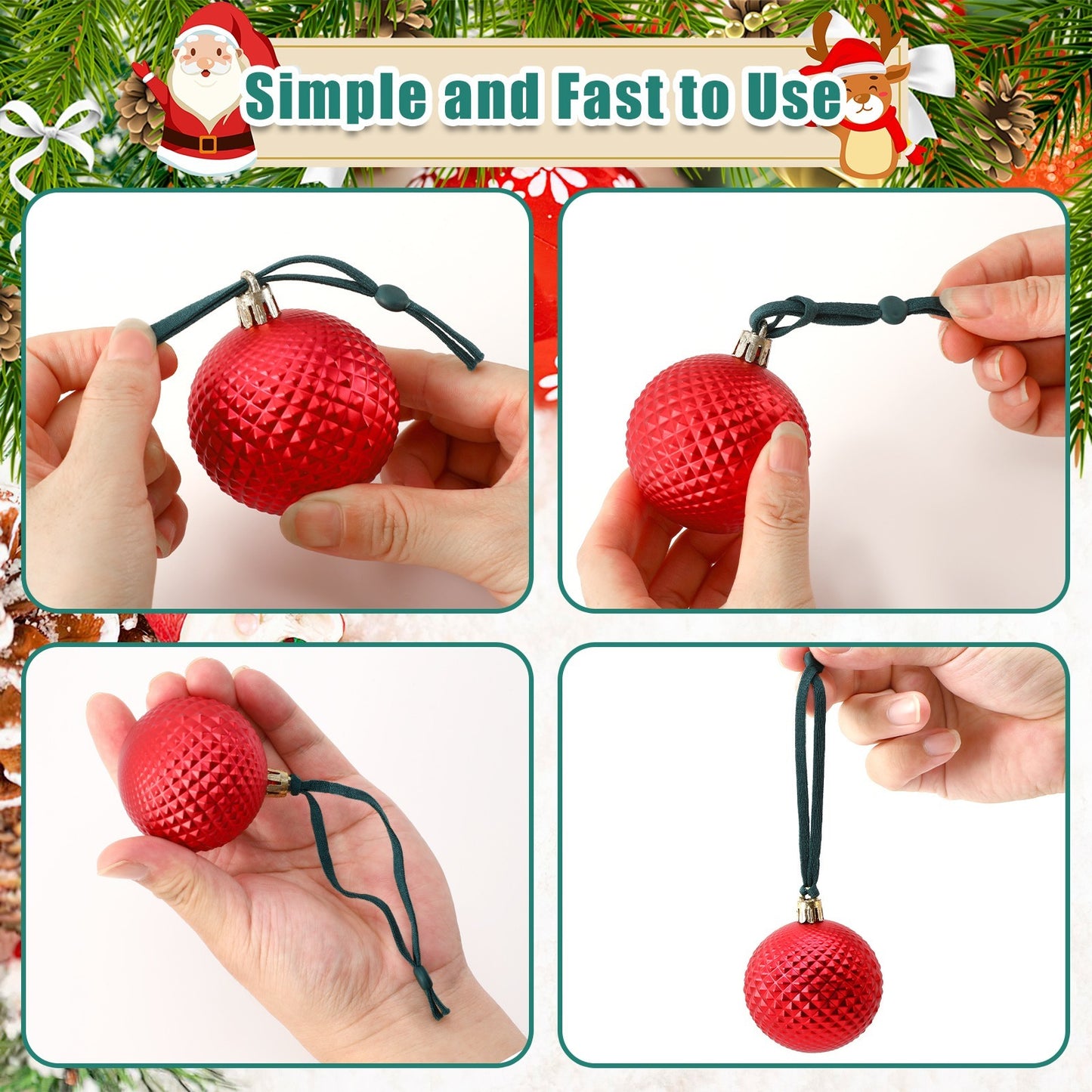 150Pcs Ornaments String For Christmas Tree, Adjustable Ornaments Ribbon Hangers Christmas Ties String Ribbon Loops For Ornament Hanging Tree Decorations, Green Selling On Amazon Is Prohibited