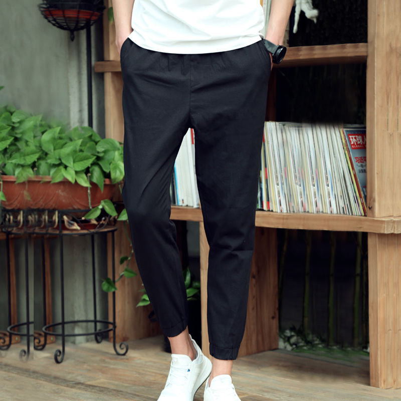 Loose Trendy Summer Ice Silk Casual Pants Men