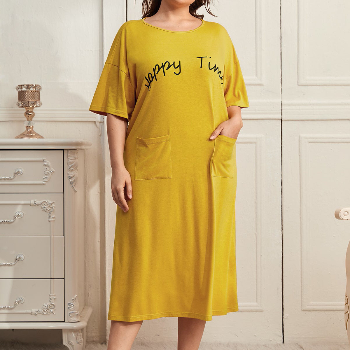 Printed Homewear Loose Casual Nightdress
