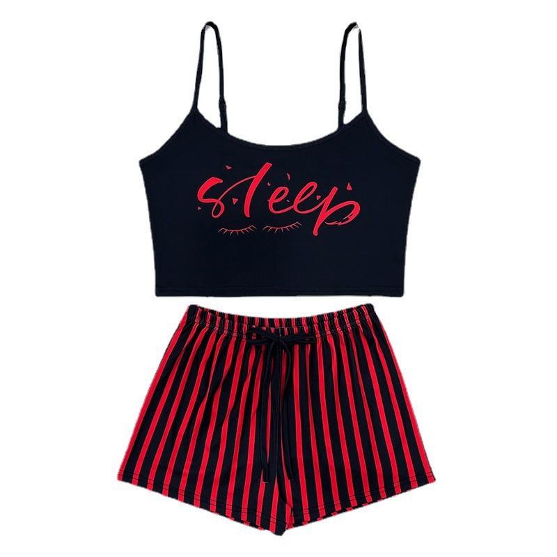 Letter Stripes Printed Ladies' Homewear