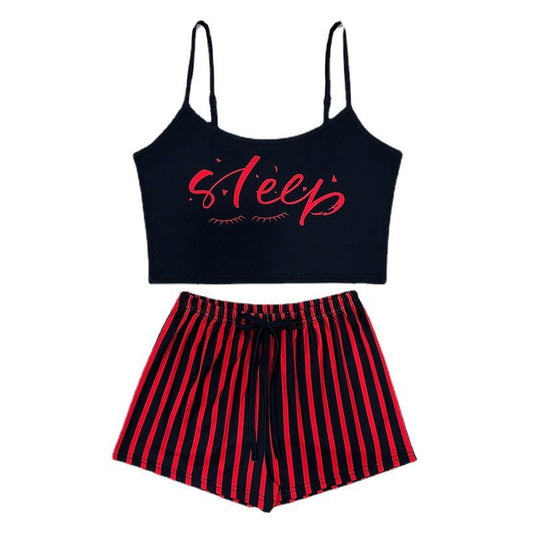 Letter Stripes Printed Ladies' Homewear