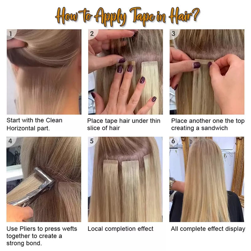 Double Pull Full Virgin Real 50g Hair Extension Long With Weft Invisible Skin Weft 20 Thick Seamless Human Hair