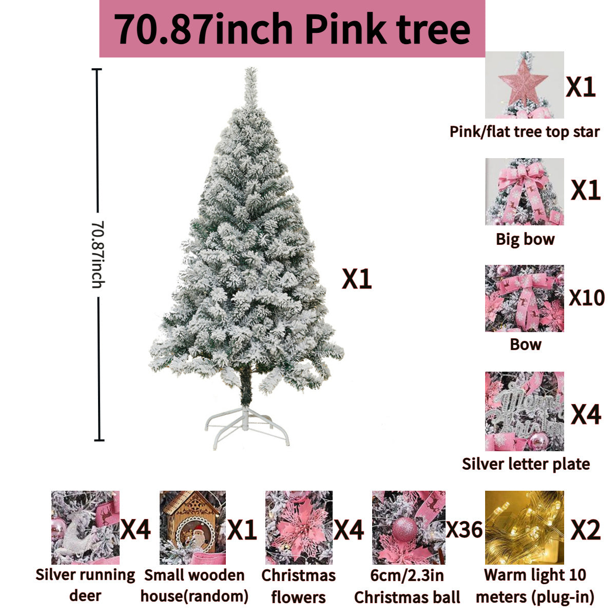 One 180cm Christmas Tree With Red Accessories, On Off-season Promotion. Don't Miss Out.