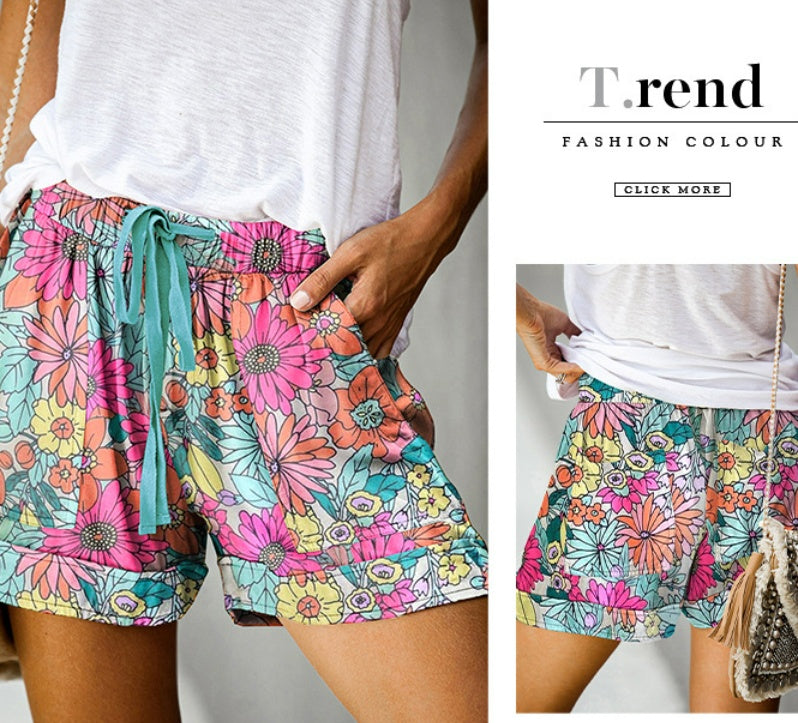 High Waist Lace Up Casual Shorts For Women