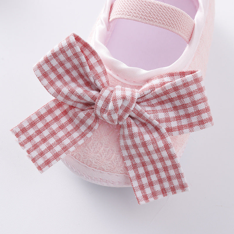 Newborn Baby 0-6-9 Months Soft Sole Toddler Shoes Hair Band Set