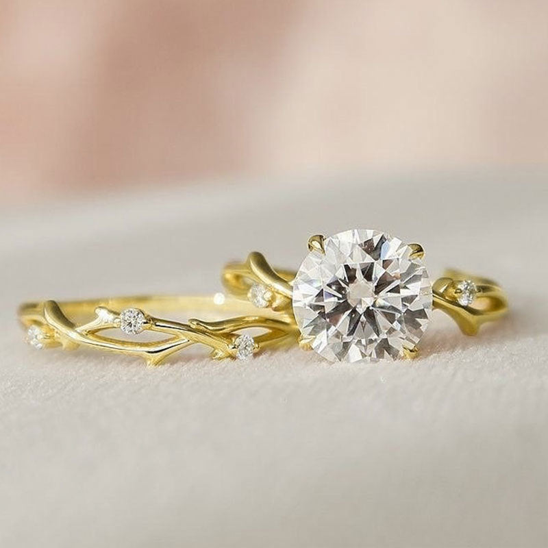 Proposal Diamond Ring Women's Rose Gold Simulation Diamond Couple Rings