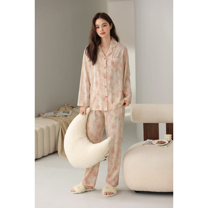 Modal Long Sleeve Cardigan Homewear Suit