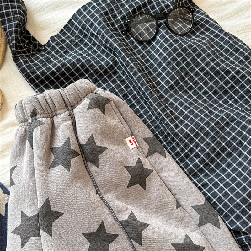 Kids' Korean-style Fleece-lined Pants For Girls, Autumn And Winter Wear