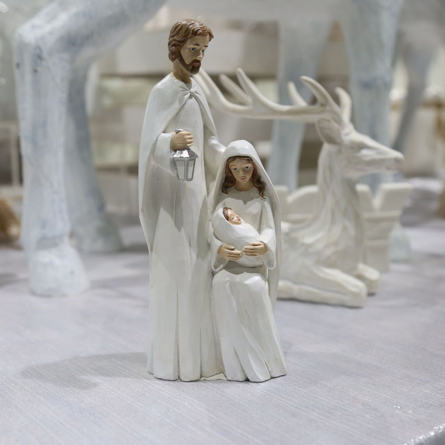 Christmas Relief Virgin Holding Saint Baby Decorations