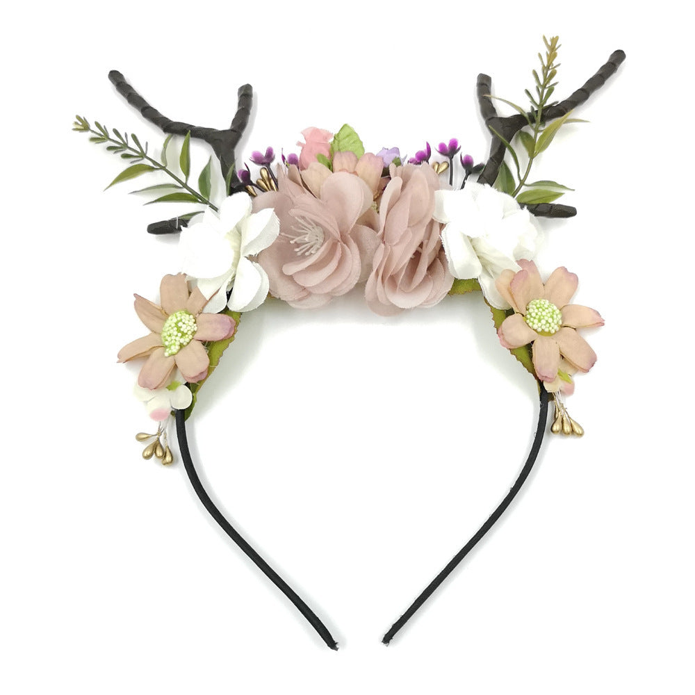 Baby headband Christmas antler ear nylon headband