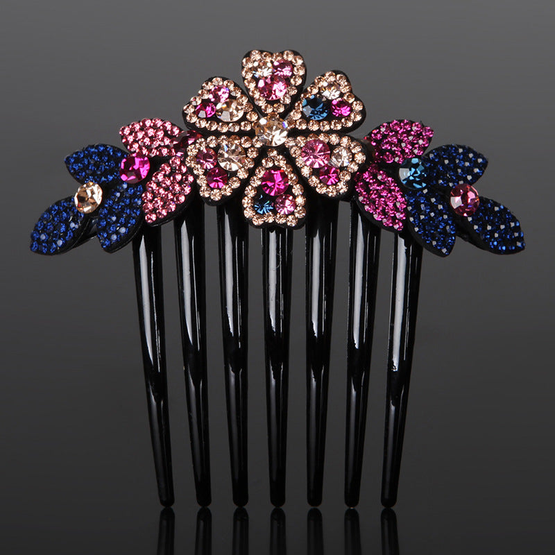 Hair accessories diamond and flower comb