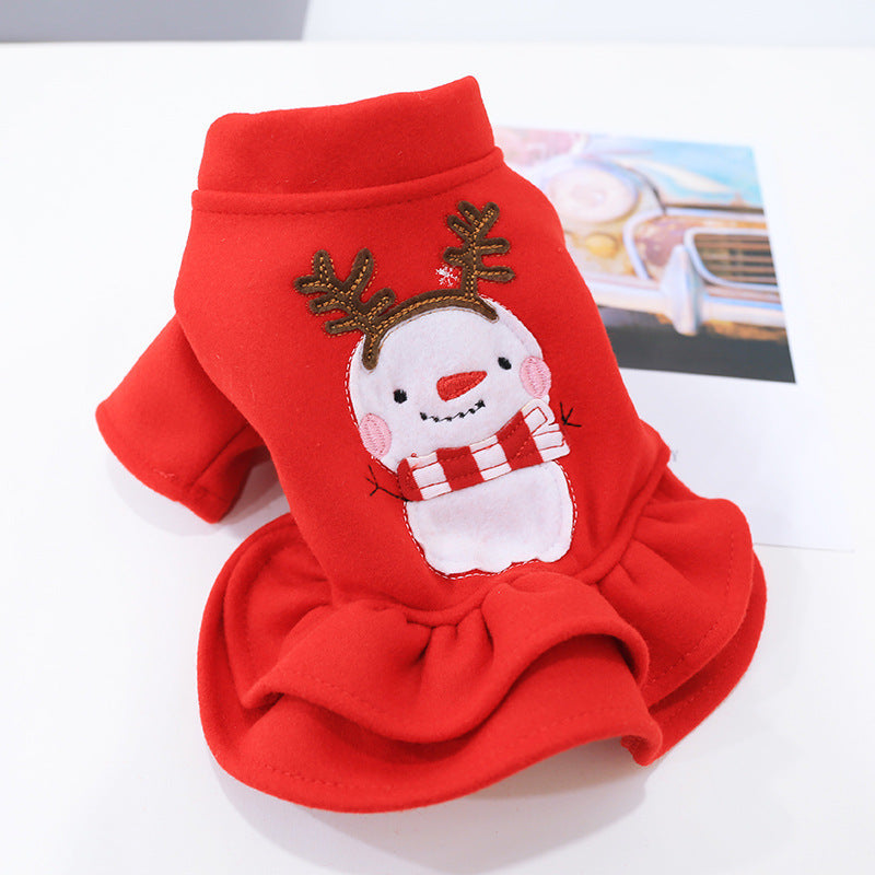 Christmas dog autumn and winter clothes