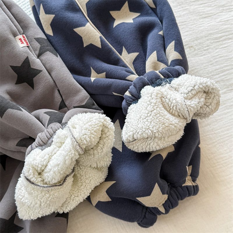 Kids' Korean-style Fleece-lined Pants For Girls, Autumn And Winter Wear