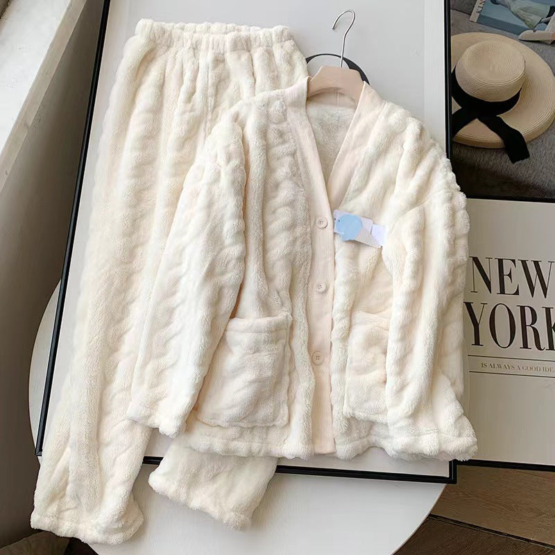 Warm Plush Pajamas Homewear Suit